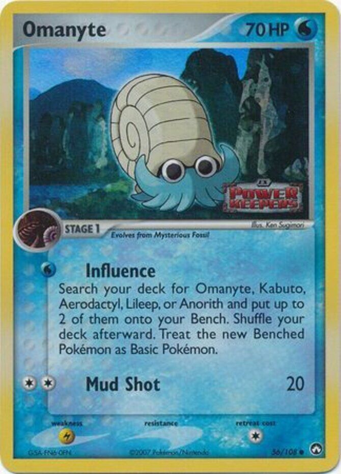 Omanyte (56/108) (Stamped) [EX: Power Keepers] | Kessel Run Games Inc. 
