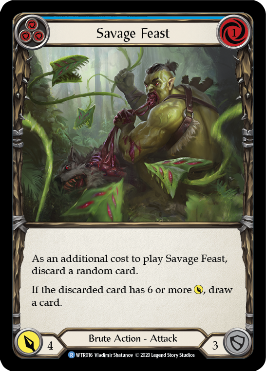 Savage Feast (Blue) [U-WTR016] (Welcome to Rathe Unlimited)  Unlimited Rainbow Foil | Kessel Run Games Inc. 