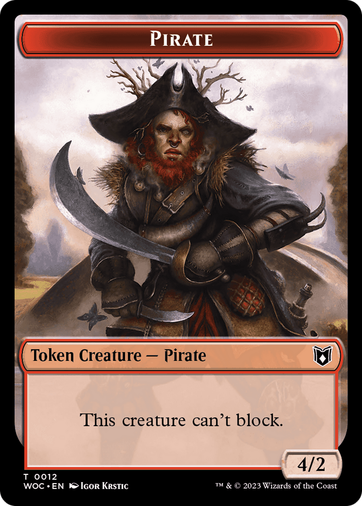 Pirate // Human Double-Sided Token [Wilds of Eldraine Commander Tokens] | Kessel Run Games Inc. 