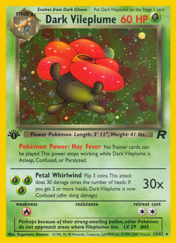 Dark Vileplume (13/82) [Team Rocket 1st Edition] | Kessel Run Games Inc. 