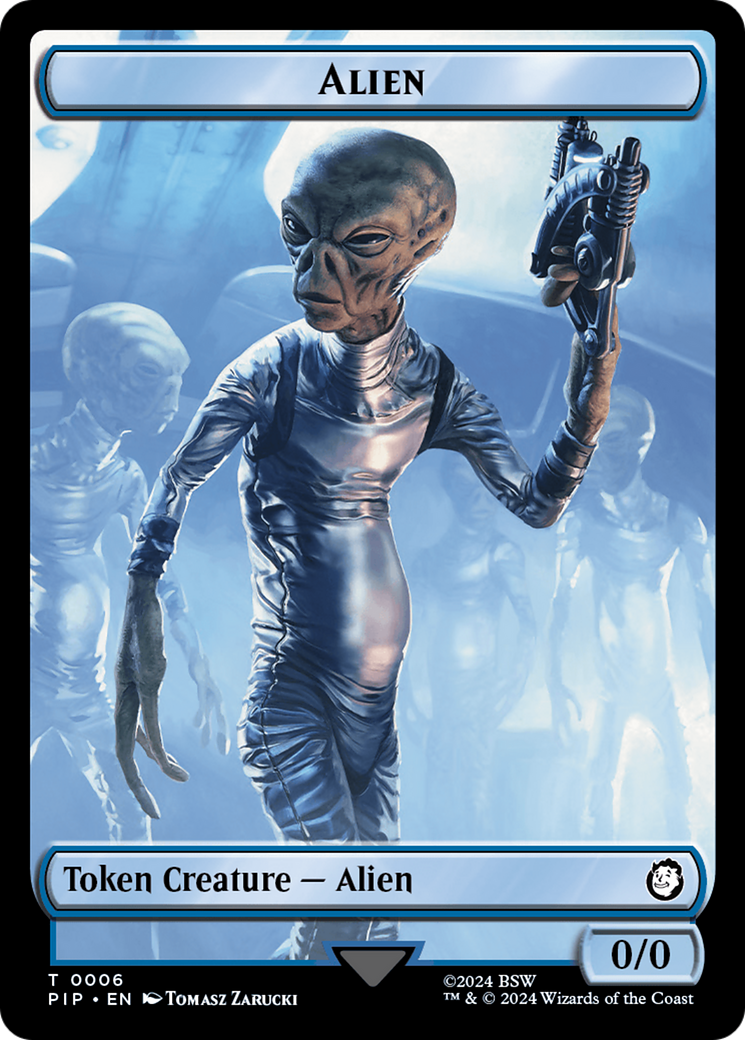 Alien // Clue Double-Sided Token [Fallout Tokens] | Kessel Run Games Inc. 