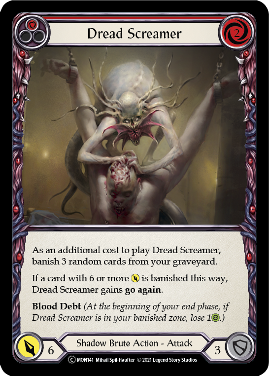 Dread Screamer (Red) [U-MON141-RF] (Monarch Unlimited)  Unlimited Rainbow Foil | Kessel Run Games Inc. 