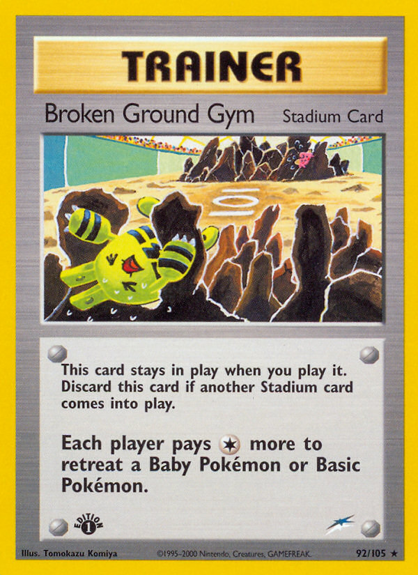 Broken Ground Gym (92/105) [Neo Destiny 1st Edition] | Kessel Run Games Inc. 