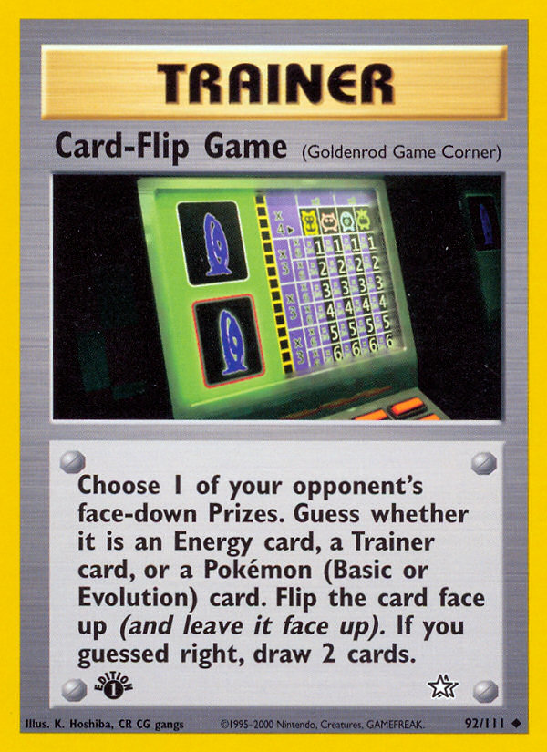 Card-Flip Game (92/111) [Neo Genesis 1st Edition] | Kessel Run Games Inc. 