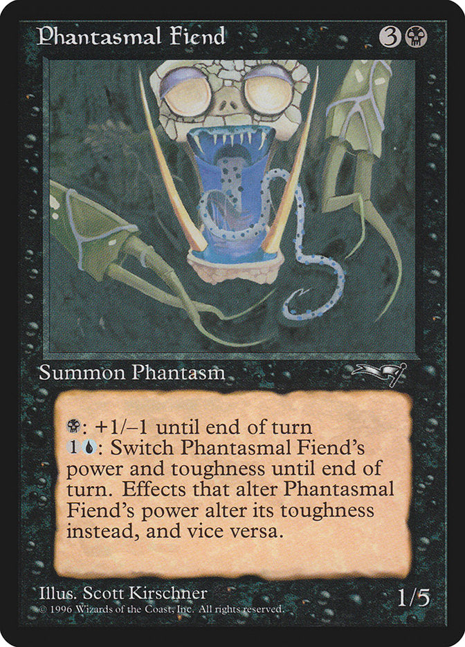 Phantasmal Fiend (Dark Green Background) [Alliances] | Kessel Run Games Inc. 