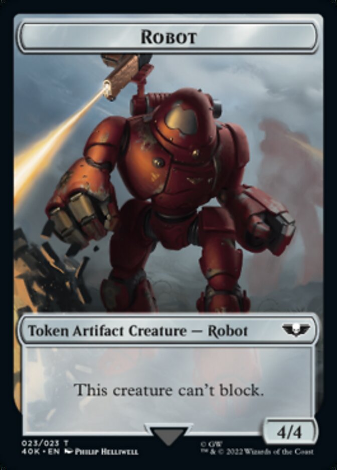 Astartes Warrior // Robot Double-Sided Token (Surge Foil) [Warhammer 40,000 Tokens] | Kessel Run Games Inc. 