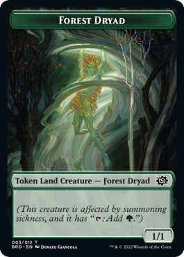 Powerstone // Forest Dryad Double-Sided Token [The Brothers' War Tokens] | Kessel Run Games Inc. 