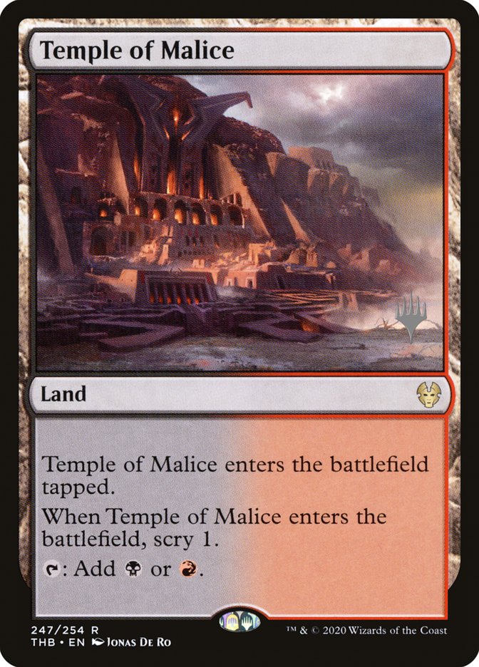 Temple of Malice (Promo Pack) [Theros Beyond Death Promos] | Kessel Run Games Inc. 