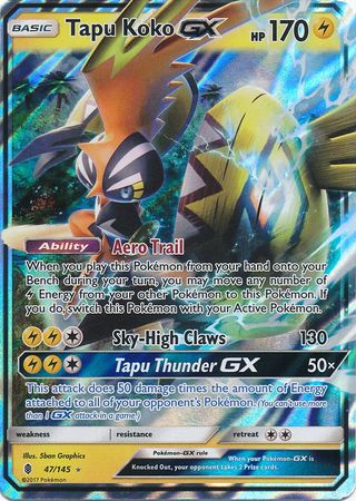 Tapu Koko GX (47/145) (Jumbo Card) [Sun & Moon: Guardians Rising] | Kessel Run Games Inc. 