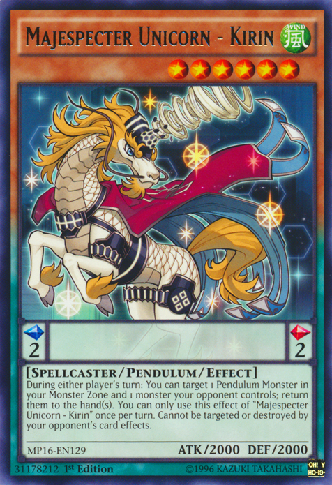 Majespecter Unicorn - Kirin [MP16-EN129] Rare | Kessel Run Games Inc. 