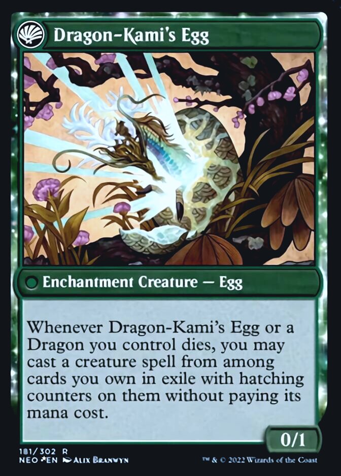 The Dragon-Kami Reborn // Dragon-Kami's Egg [Kamigawa: Neon Dynasty Prerelease Promos] | Kessel Run Games Inc. 