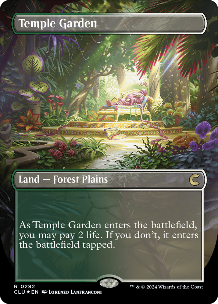 Temple Garden (Borderless) [Ravnica: Clue Edition] | Kessel Run Games Inc. 