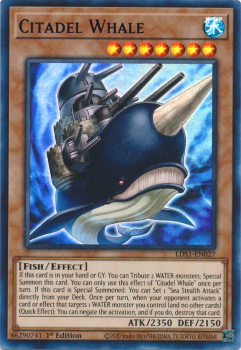 Citadel Whale (Blue) [LDS1-EN027] Ultra Rare | Kessel Run Games Inc. 