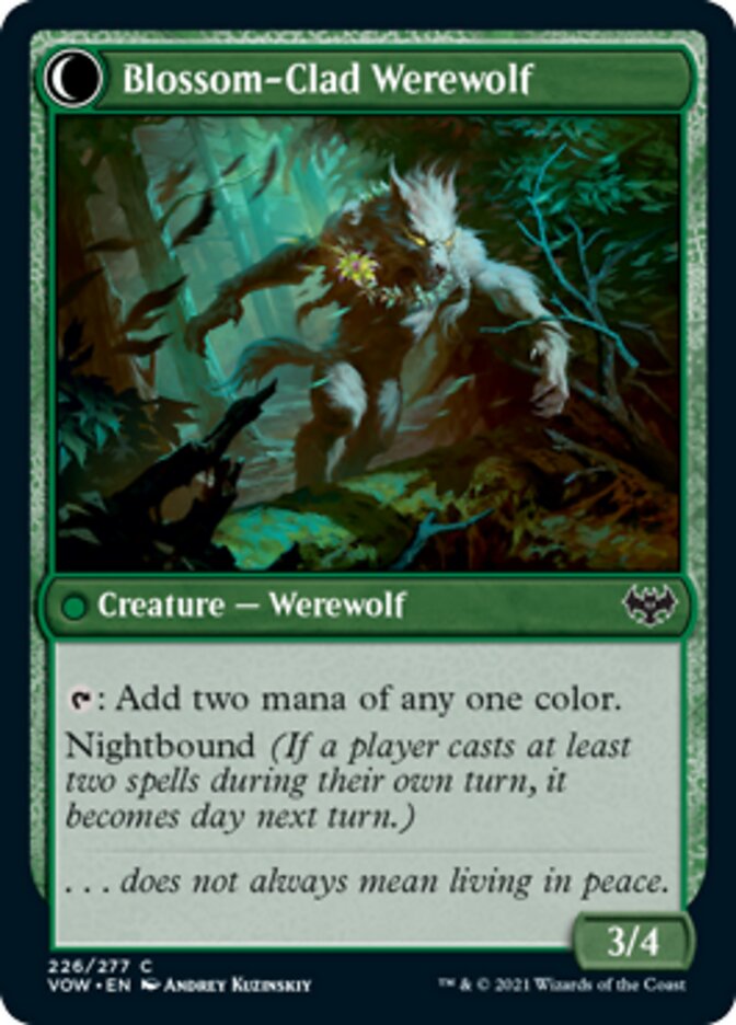 Weaver of Blossoms // Blossom-Clad Werewolf [Innistrad: Crimson Vow] | Kessel Run Games Inc. 