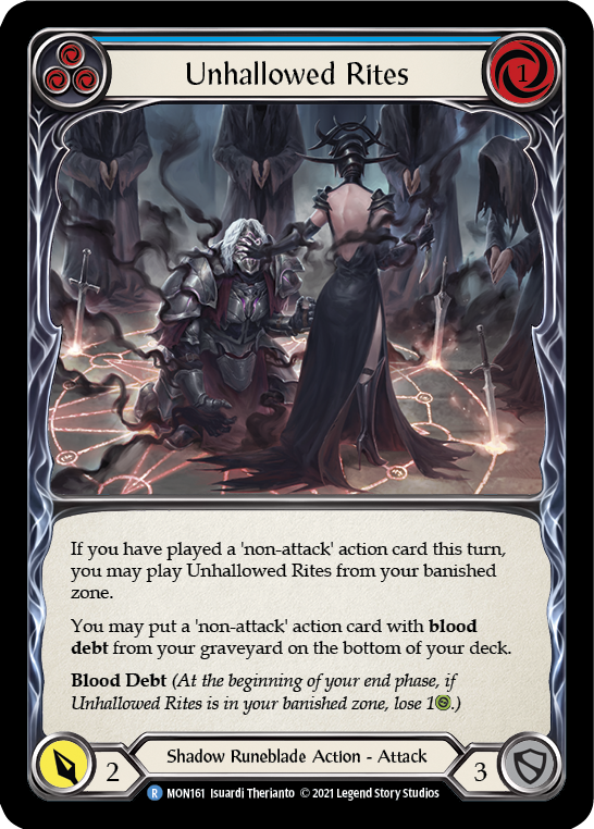 Unhallowed Rites (Blue) [MON161] (Monarch)  1st Edition Normal | Kessel Run Games Inc. 