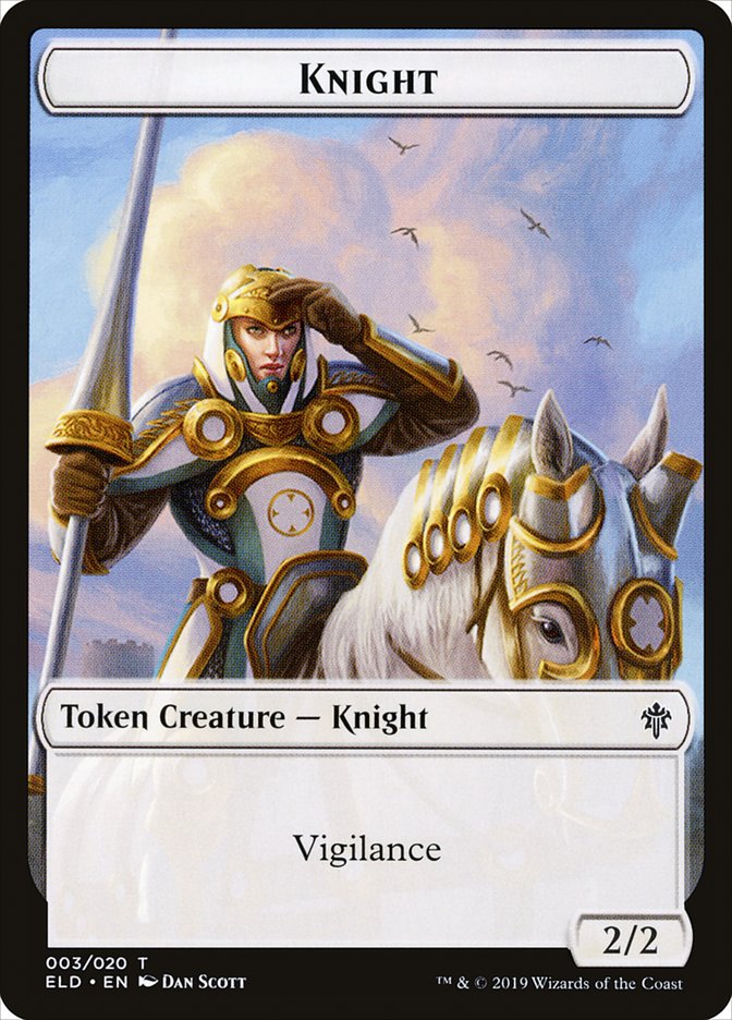 Knight Token [Throne of Eldraine Tokens] | Kessel Run Games Inc. 