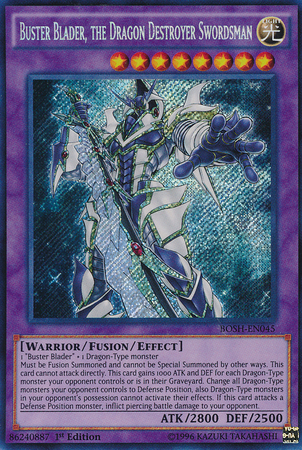 Buster Blader, the Dragon Destroyer Swordsman [BOSH-EN045] Secret Rare | Kessel Run Games Inc. 