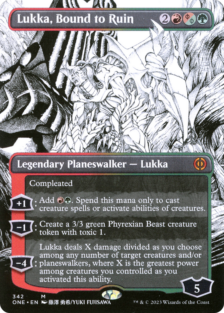 Lukka, Bound to Ruin (Borderless Manga) [Phyrexia: All Will Be One] | Kessel Run Games Inc. 