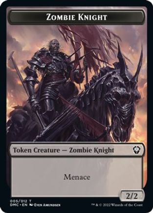 Zombie Knight // Knight Double-Sided Token [Dominaria United Commander Tokens] | Kessel Run Games Inc. 