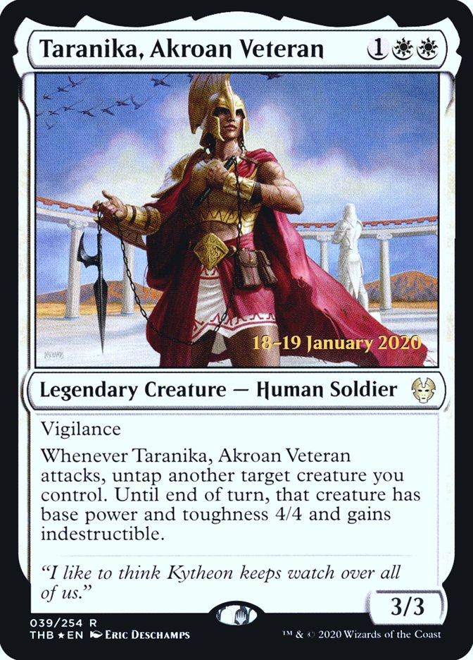 Taranika, Akroan Veteran [Theros Beyond Death Prerelease Promos] | Kessel Run Games Inc. 