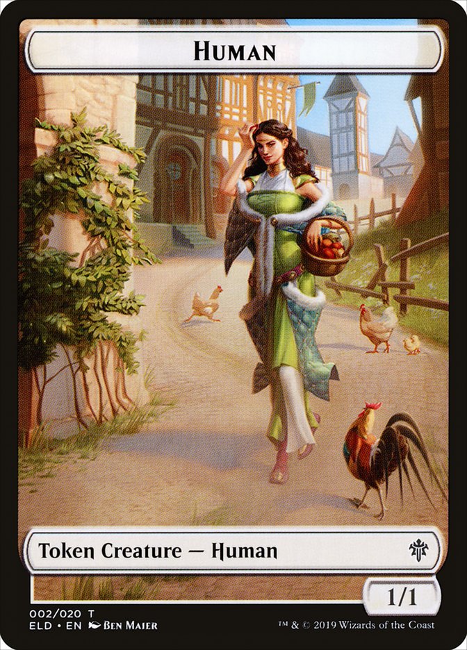 Human // Clue Double-Sided Token [Pioneer Challenger Decks 2022] | Kessel Run Games Inc. 