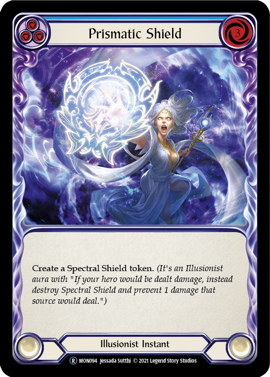 Prismatic Shield (Blue) [U-MON094-RF] (Monarch Unlimited)  Unlimited Rainbow Foil | Kessel Run Games Inc. 