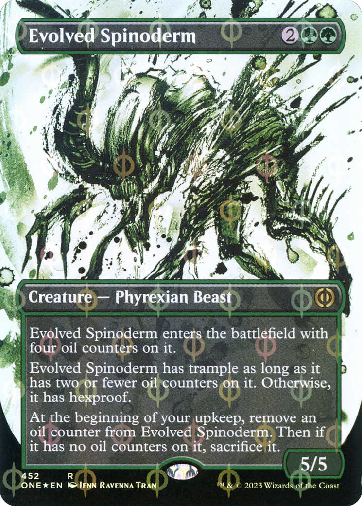 Evolved Spinoderm (Borderless Ichor Step-and-Compleat Foil) [Phyrexia: All Will Be One] | Kessel Run Games Inc. 