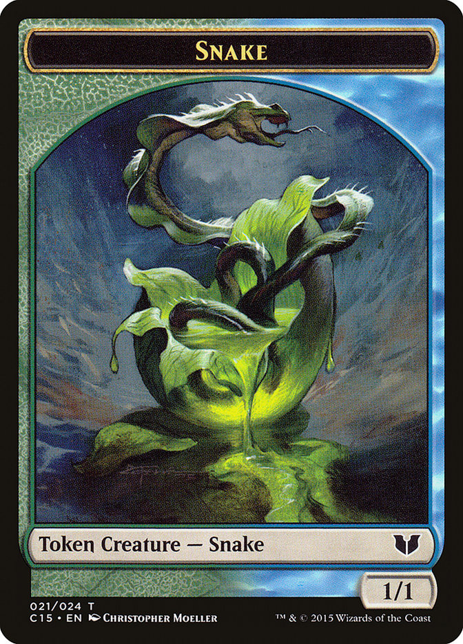 Snake (021) // Saproling Double-Sided Token [Commander 2015 Tokens] | Kessel Run Games Inc. 