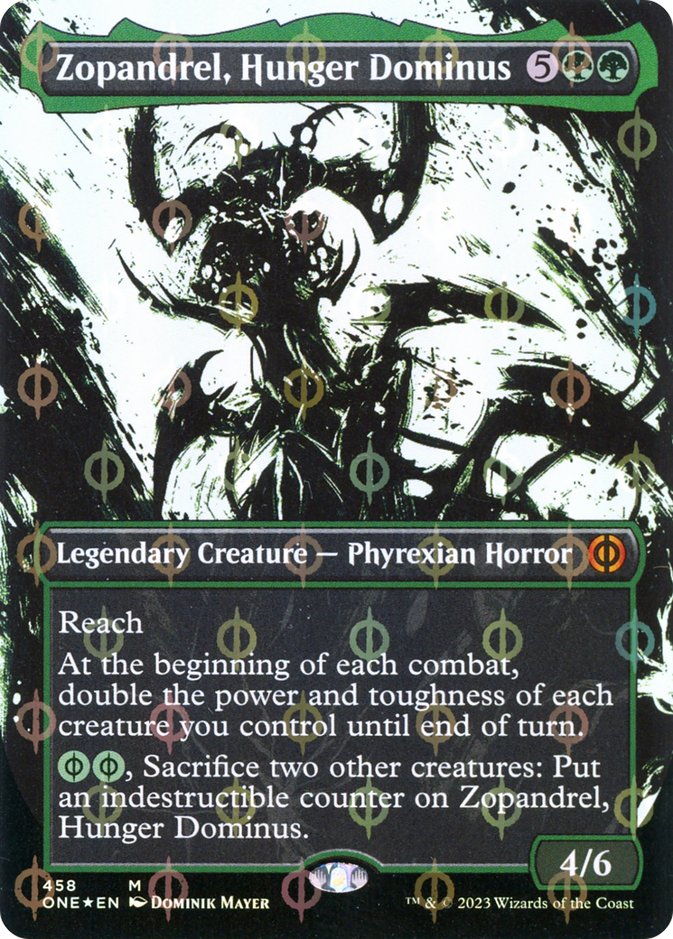 Zopandrel, Hunger Dominus (Borderless Ichor Step-and-Compleat Foil) [Phyrexia: All Will Be One] | Kessel Run Games Inc. 