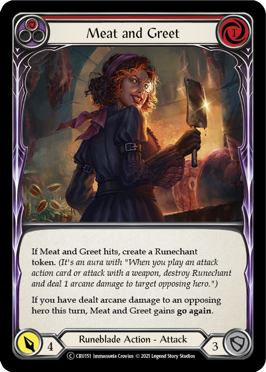 Meat and Greet (Red) [U-CRU151] (Crucible of War Unlimited)  Unlimited Rainbow Foil | Kessel Run Games Inc. 