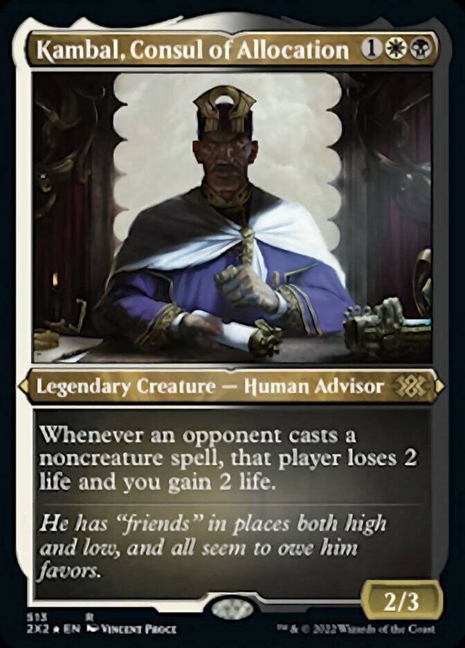 Kambal, Consul of Allocation (Foil Etched) [Double Masters 2022] | Kessel Run Games Inc. 