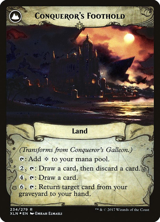 Conqueror's Galleon // Conqueror's Foothold [Ixalan Prerelease Promos] | Kessel Run Games Inc. 