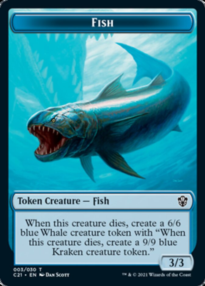 Beast (010) // Fish Double-Sided Token [Commander 2021 Tokens] | Kessel Run Games Inc. 