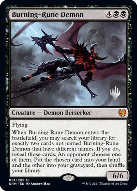 Burning-Rune Demon (Promo Pack) [Kaldheim Promos] | Kessel Run Games Inc. 