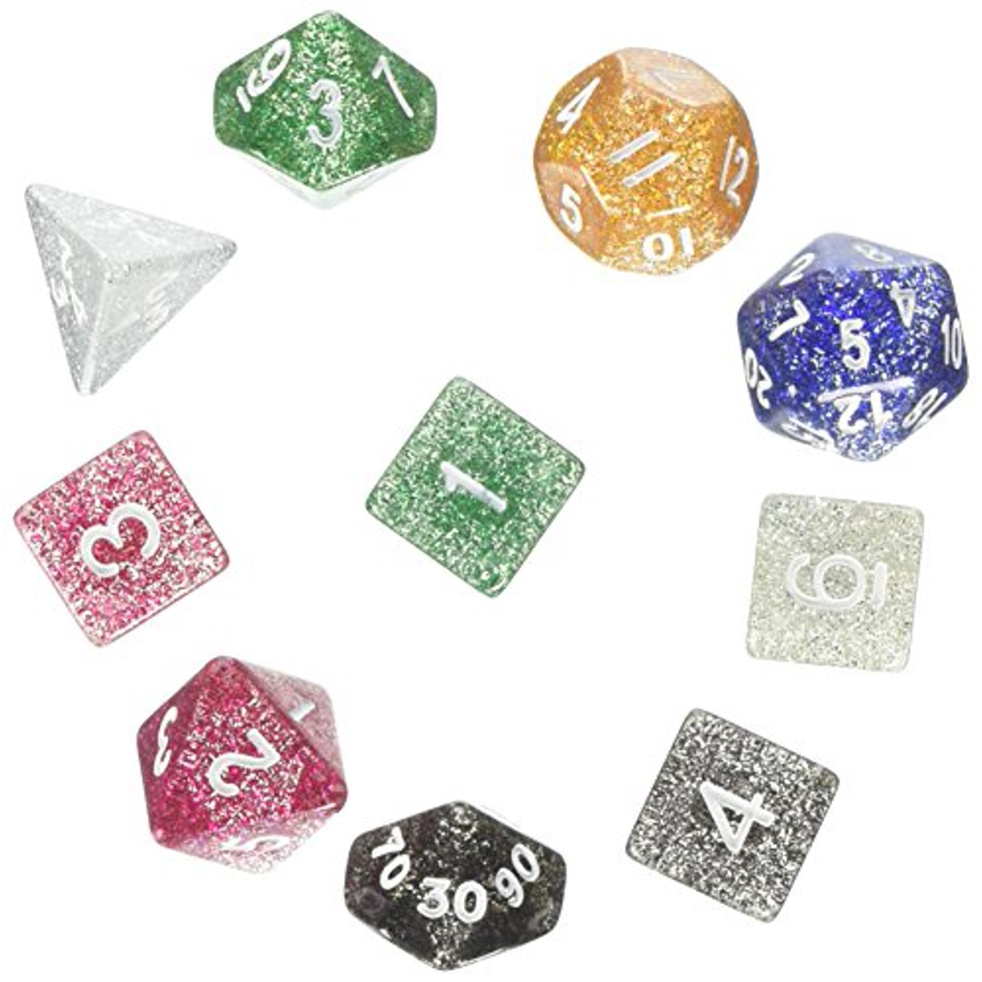 Koplow 10pc Polyhedral Dice Tube: Glitter | Kessel Run Games Inc. 