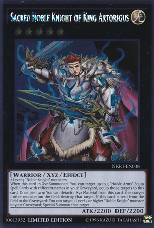 Sacred Noble Knight of King Artorigus [NKRT-EN038] Platinum Rare | Kessel Run Games Inc. 