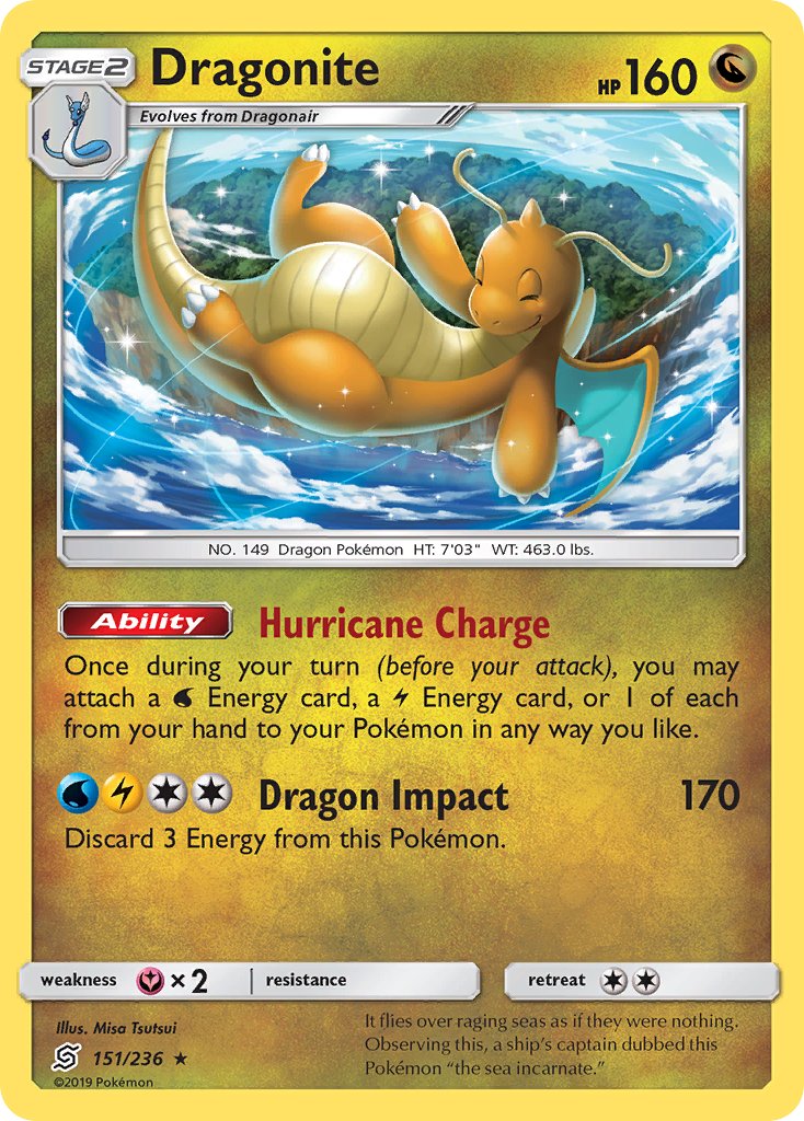 Dragonite (151/236) (Cracked Ice Holo) (Theme Deck Exclusives) [Sun & Moon: Unified Minds] | Kessel Run Games Inc. 