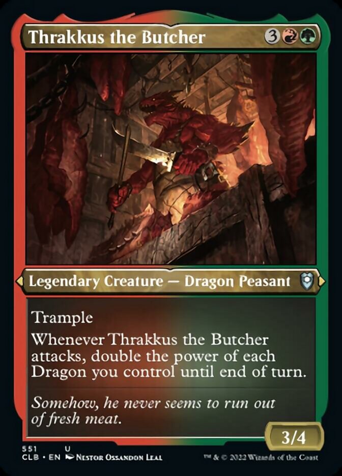 Thrakkus the Butcher (Foil Etched) [Commander Legends: Battle for Baldur's Gate] | Kessel Run Games Inc. 