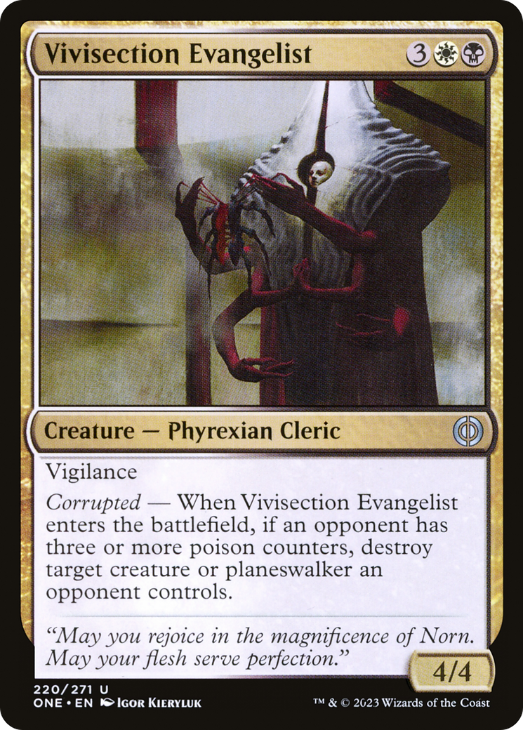 Vivisection Evangelist [Phyrexia: All Will Be One] | Kessel Run Games Inc. 