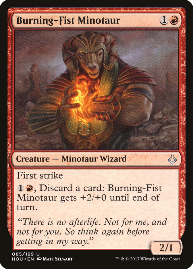 Burning-Fist Minotaur [Hour of Devastation] | Kessel Run Games Inc. 