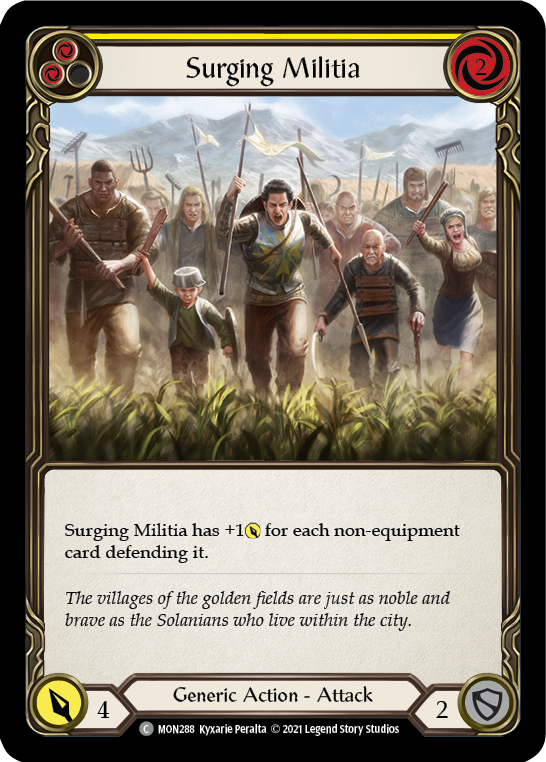 Surging Militia (Yellow) [MON288] (Monarch)  1st Edition Normal | Kessel Run Games Inc. 