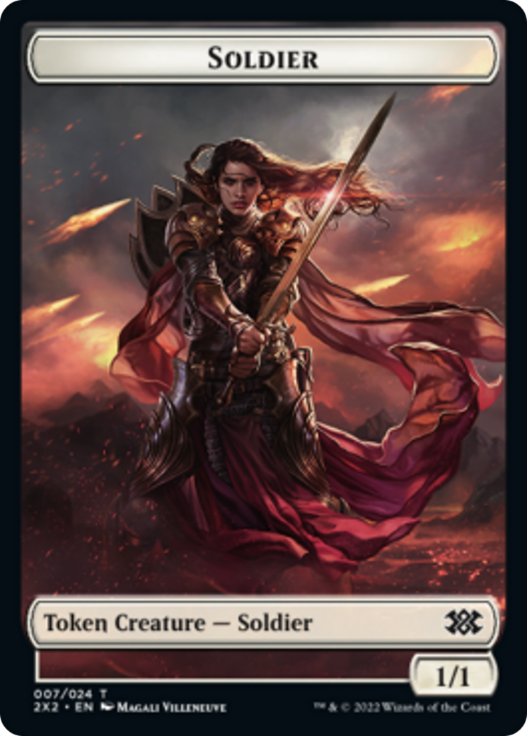 Worm // Soldier Double-Sided Token [Double Masters 2022 Tokens] | Kessel Run Games Inc. 