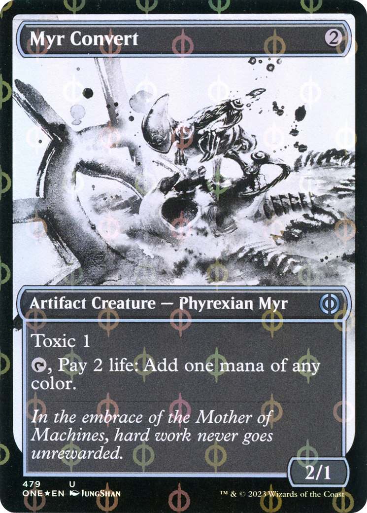 Myr Convert (Showcase Ichor Step-and-Compleat Foil) [Phyrexia: All Will Be One] | Kessel Run Games Inc. 