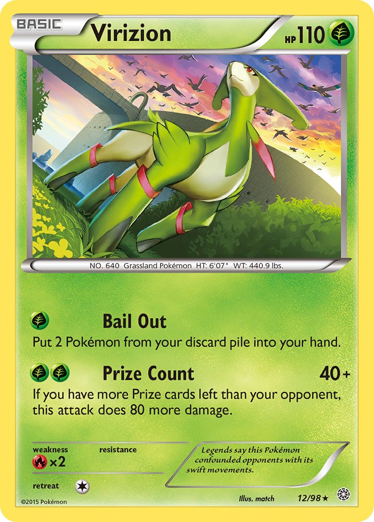 Virizion (12/98) (Theme Deck Exclusive) [XY: Ancient Origins] | Kessel Run Games Inc. 