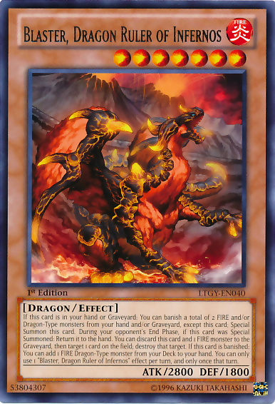 Blaster, Dragon Ruler of Infernos [LTGY-EN040] Rare | Kessel Run Games Inc. 