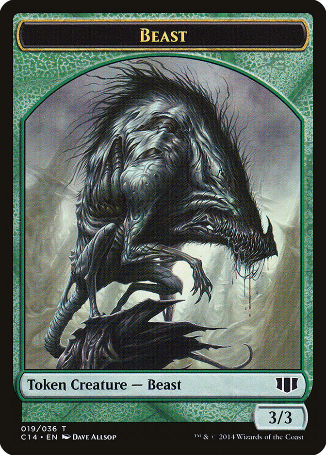 Elemental // Beast (019/036) Double-Sided Token [Commander 2014 Tokens] | Kessel Run Games Inc. 