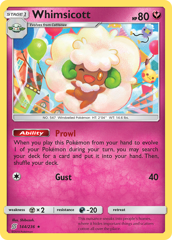 Whimsicott (144/236) [Sun & Moon: Unified Minds] | Kessel Run Games Inc. 