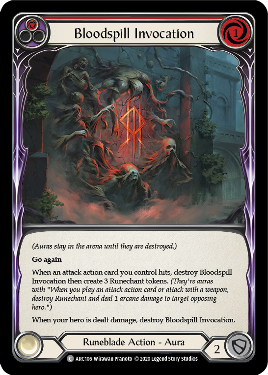 Bloodspill Invocation (Red) [U-ARC106] (Arcane Rising Unlimited)  Unlimited Rainbow Foil | Kessel Run Games Inc. 