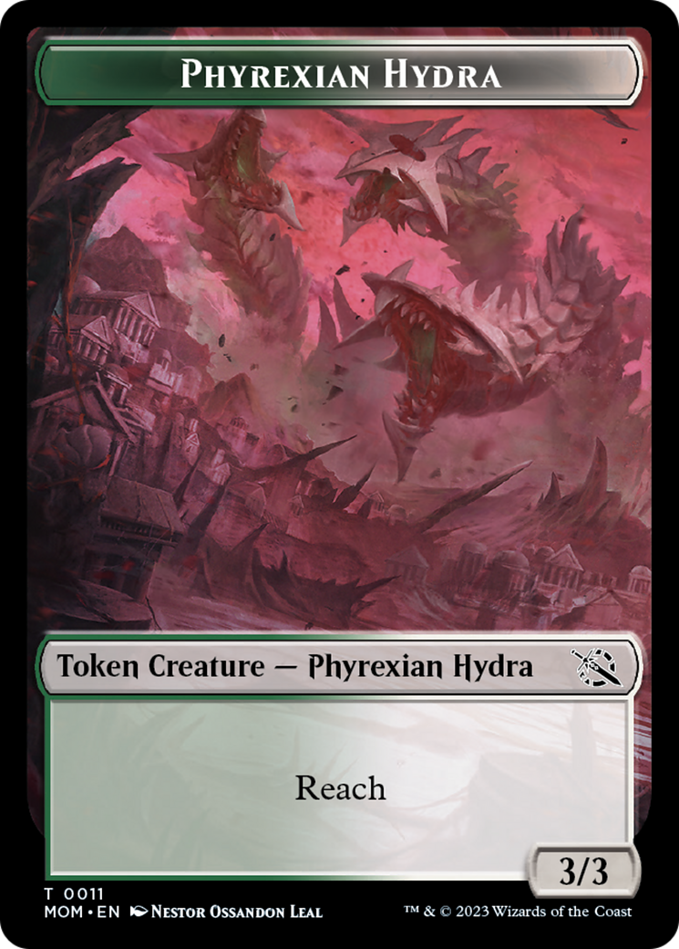 Monk // Phyrexian Hydra (11) Double-Sided Token [March of the Machine Tokens] | Kessel Run Games Inc. 