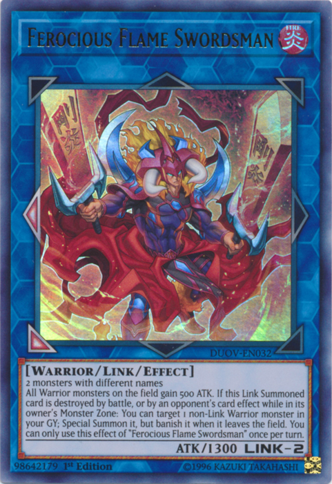 Ferocious Flame Swordsman [DUOV-EN032] Ultra Rare | Kessel Run Games Inc. 